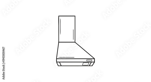 Kitchen range hood line art icon modern extractor hood vector illustration
