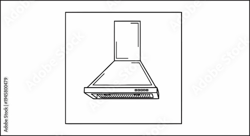 Kitchen range hood line art drawing