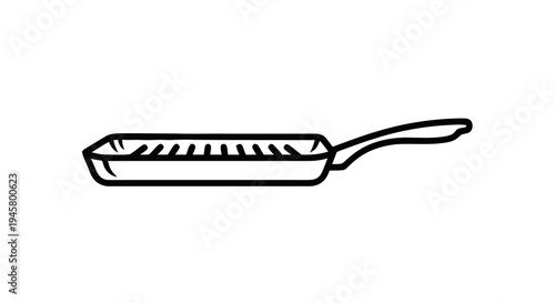 Versatile monochrome line art illustration of a kitchen spatula, an essential culinary tool designed for efficient food preparation, cooking, and serving in a modern minimalist style