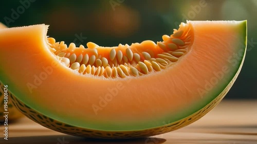 Fresh cantaloupe and watermelon slices on white background