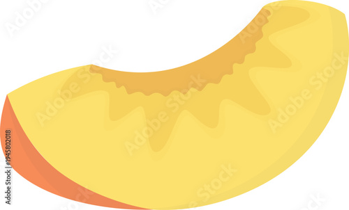 Illustration of fresh juicy peach slice. Summer sweet fruit isolated on white background
