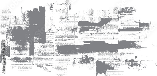 Grey ink smudges obscuring text on aged newspaper pages. Faded print and distressed paper texture