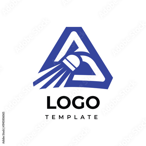 Modern Triangle Shuttlecock Sport Game Branding Identity Abstract Logo Template