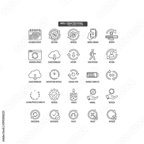 A collection of icons related to business and workflow