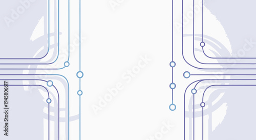 Abstract illustration of interconnected pathways with minimalist design and technological theme