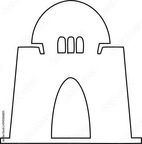 Professional Pakistan national buildings ouline 
vector icon of Mizar E Quad showing famous landmarks in modern style. Great for tourism marketing, posters, and presentations.