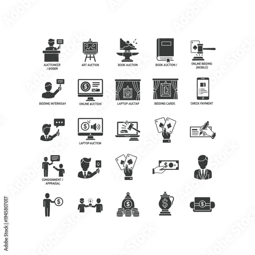 Online gambling and betting icons