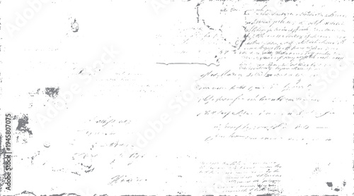 Faded handwritten script on aged parchment with ink blots and torn edges antique background calligraphy