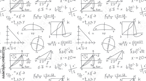 Hand drawn mathematical equations and graphs on a white background mathematics formula 1