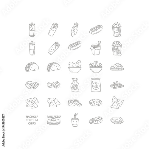 A collection of fast food and snack items