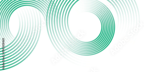Green white abstract background overlap layer on bright space with circles effect decoration. Modern banner with lines style.