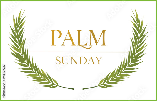 Palm sunday celebration with green palm leaves on symbolizing faith and spirituality
