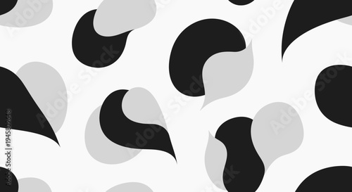 Black and gray abstract shapes pattern.