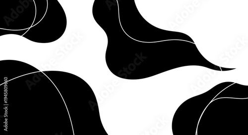 Black Abstract Shapes and Lines.