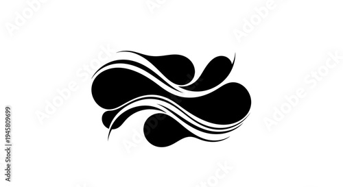 Black and white abstract swirl design.