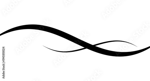 Black wavy line design element symbol.
