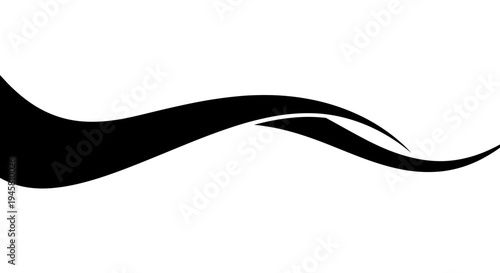 Black wavy abstract graphic design element.