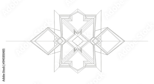 Intricate geometric design pattern outline.
