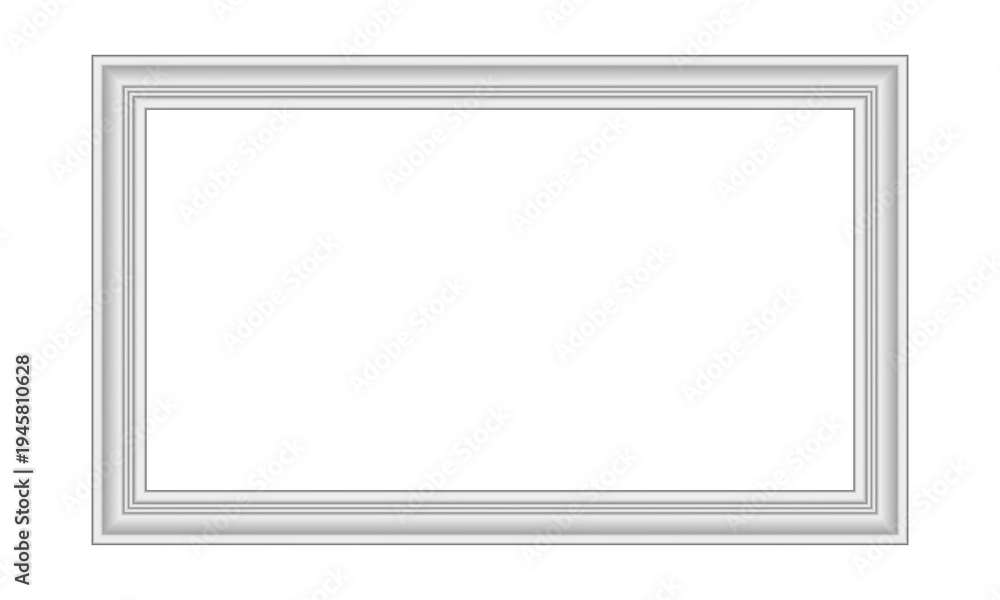 Obraz premium Blank off white wooden window, door, photo, picture frame with molding baseboard interior exterior wall design on transparent PNG background for gallery wall mockup realistic rectangle display