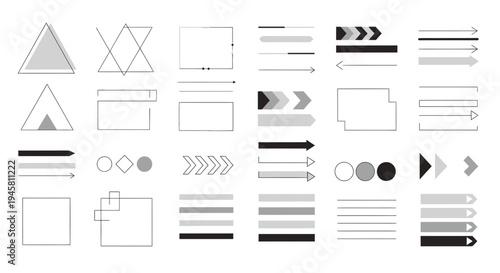 Collection of various geometric shapes icons 1.