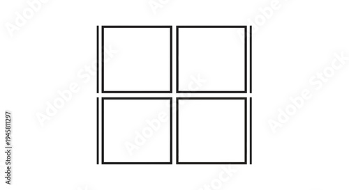 Simple four pane glass window frame 1.