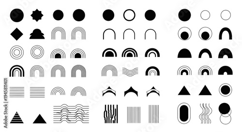 Collection of various geometric shapes icons 3.