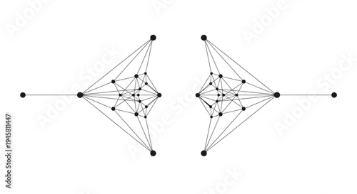 Complex Network Connections Diagram Illustration.