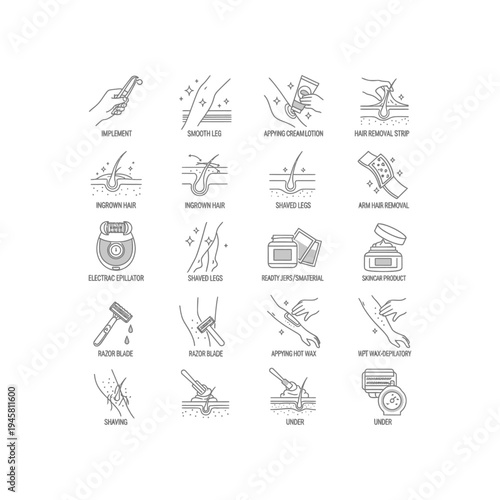A collection of illustrations showing various actions