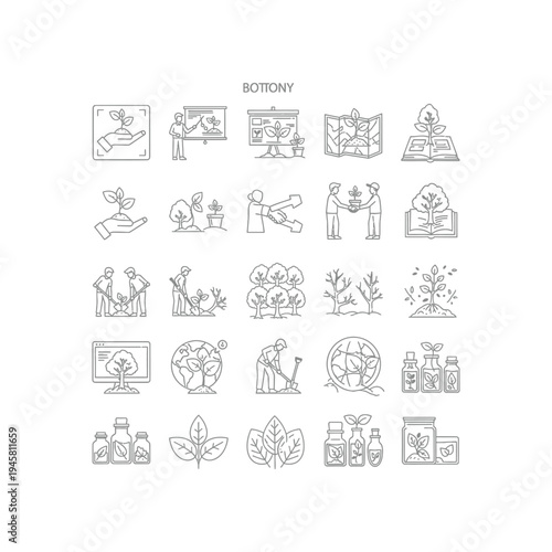 A collection of botany related icons