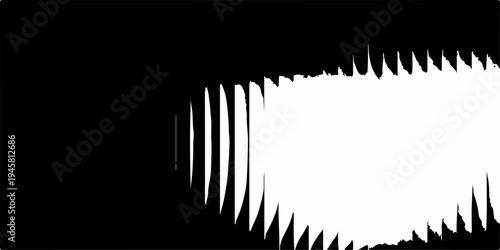An abstract grunge background in black and white featuring a silhouette of grass and fish within a vector nature frame design illustration for a beauty aesthetic