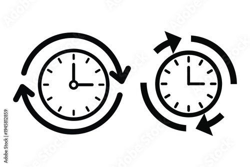 Time reversal concept with two clocks and circular arrows