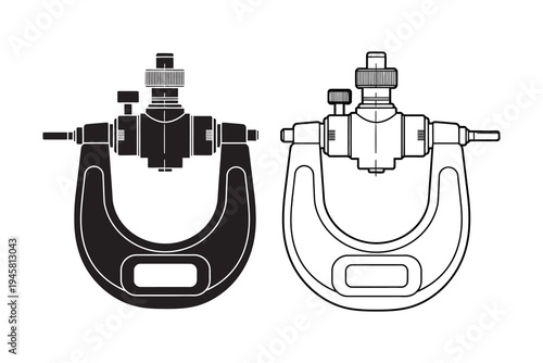 Precision u shaped micrometer calipers with adjustable anvils