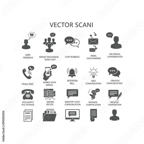 Vector scan of various communication methods and symbols