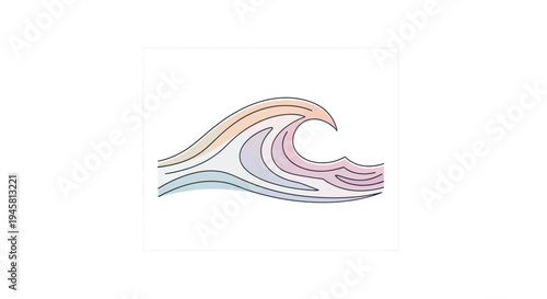 Abstract wave illustration in pastel colors representing serenity and aquatic movement