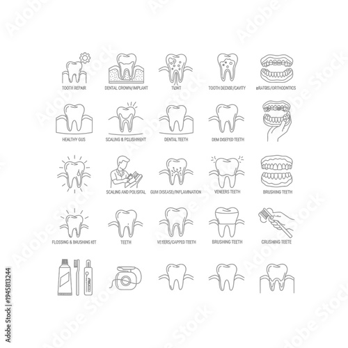 Dental care and tooth health illustrations
