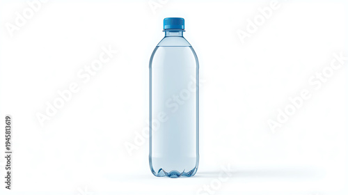 Plastic bottle of water isolated on white background. 3d illustration