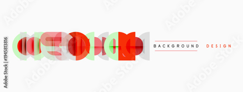 Abstract geometric shapes overlap, creating colorful design. Text reads background design in corner. Minimalist style.