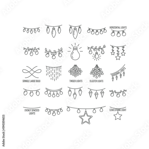 A collection of different types of string lights