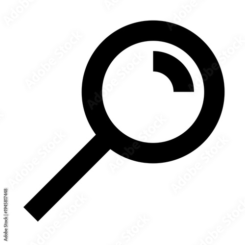 Magnifying glass icon for search, zoom, find, or browse tools in digital systems. Perfect for apps, websites, and dashboards needing clean, sharp, line-style visuals for lookup or discovery.