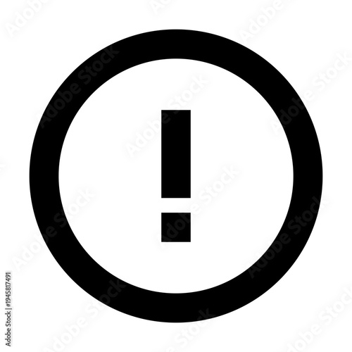 Low priority alert icon with single exclamation mark for minor warnings or notices. Perfect for apps, dashboards, and websites using clean, bold, line-style visual status indicators.