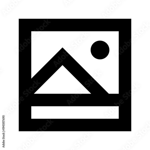 Image icon for gallery, media preview, or content upload tools. Perfect for apps, websites, and dashboards using sharp, bold, line-style visuals for picture display or photo-based layouts.