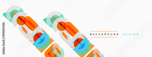 Abstract geometric pattern. Bright colors overlap creating dynamic visual effect. Modern design element for backgrounds, presentations.