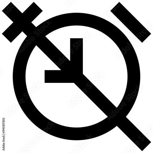 Alarm off icon for apps, dashboards, and interfaces. Perfect for muted alerts, disabled reminders, snooze features, or paused timers in clean, bold, modern digital products.