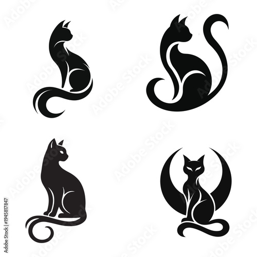 set of black cats