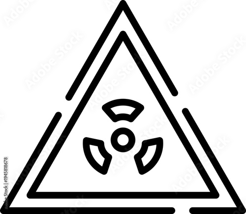 Rounded  Stroke Nuclear Radiation Symbol Icon