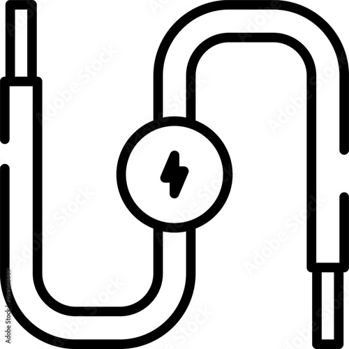 Rounded  Stroke Wire Cable Electrical Icon