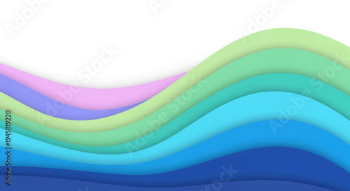 Abstract layered colorful waves background, modern and versatile design element, creative art