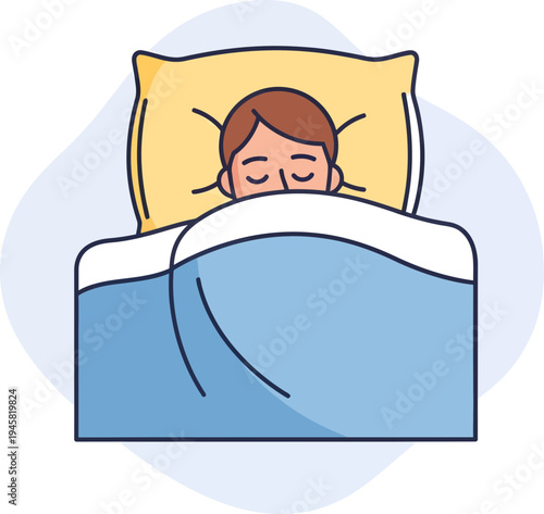Person sleeping peacefully in bed for mental wellness