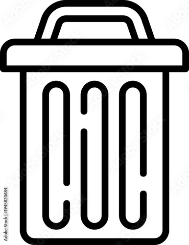 Rounded Trash Can Stroke Icon