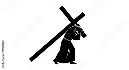 Jesus Christ Carrying the Cross Silhouette